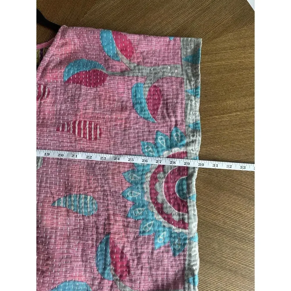 Kantha Boho Reversible Top Oversized One Size Fits Most 100% Cotton - Picture 6 of 8